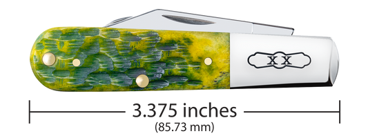 W.R. Case XX Knives Barlow 1st Run Jigged Green Apple Bone 87866 Stainless 1/250 Pocket Knife