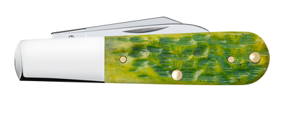W.R. Case XX Knives Barlow 1st Run Jigged Green Apple Bone 87866 Stainless 1/250 Pocket Knife