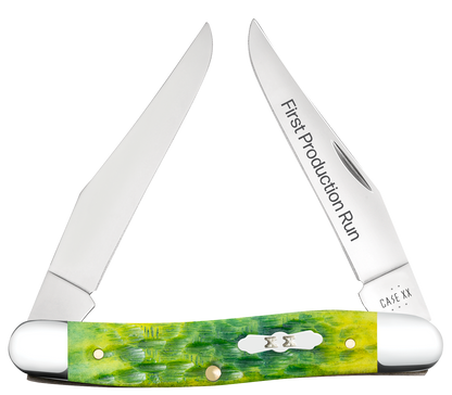 W.R. Case XX Knives Muskrat 1st Run Jigged Green Apple Bone 87868 Stainless 1/250 Pocket Knife