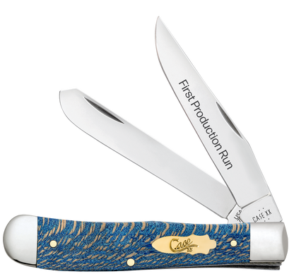 W.R. Case XX Knives Trapper Smooth 1st Run Blue Sycamore Wood 93730 Stainless 1/250 Pocket Knife