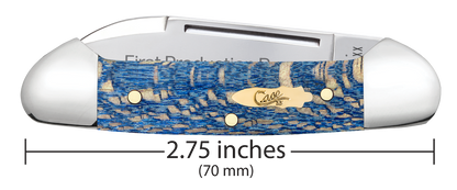 W.R. Case XX Knives Butterbean Smooth 1st Run Blue Sycamore Wood 93733 Stainless 1/250 Pocket Knife