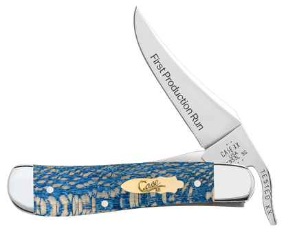W.R. Case XX Knives Russlock Smooth 1st Run Blue Sycamore Wood 93734 Stainless 1/250 Pocket Knife