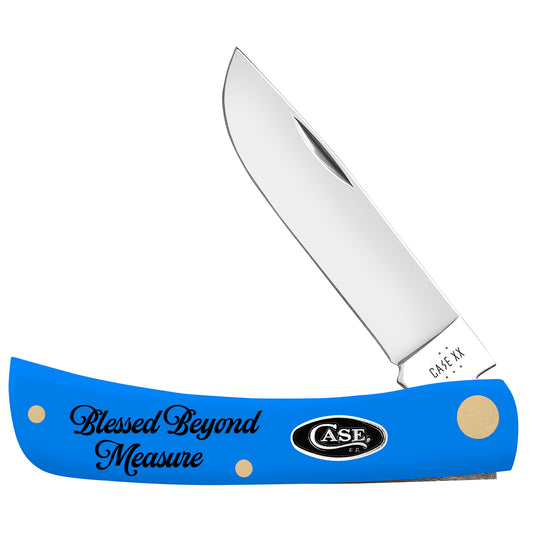 W.R. Case XX Knives Sod Buster Jr Blessed Beyond Measure Light Blue Synthetic Pocket Knife AWTC37BM