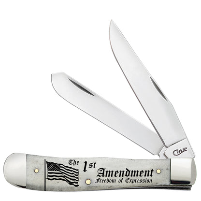 W.R. Case XX Knives Trapper 1st Amendment Natural Bone AWTC54FE Pocket Knife