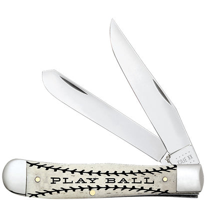 W.R. Case XX Knives Trapper Play Ball Natural Bone AWTC54PB Pocket Knife