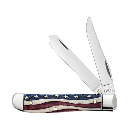 W.R. Case XX Knives Mini Trapper Red Barn Star Spangled Bone Stainless Pocket Knife WTC07SB