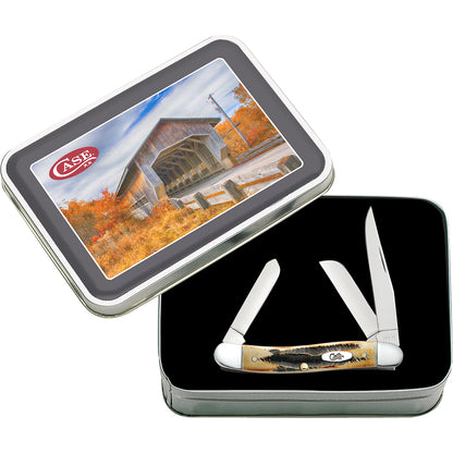 W.R. Case XX Knives Medium Stockman Covered Bridge BoneStag Stainless Pocket Knife WTC18CB