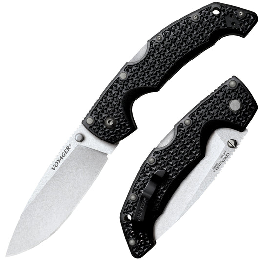 Cold Steel, Inc.™ Large Voyager Lockback 29AB Black Griv-Ex AUS10A Stainless Steel Pocket Knife