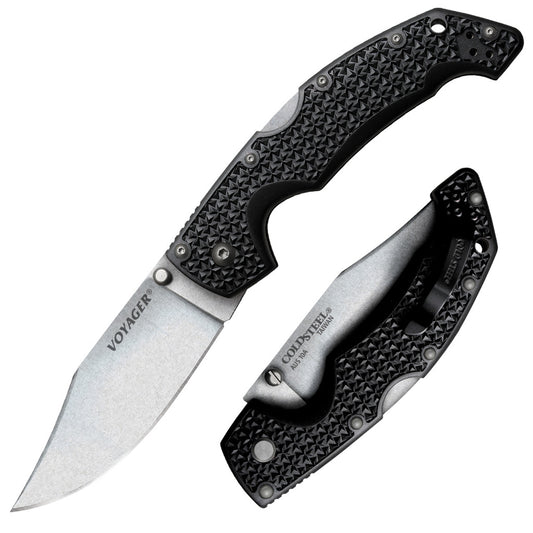 Cold Steel, Inc.™ Large Voyager Lockback 29AC Black Griv-Ex AUS10A Stainless Steel Pocket Knife