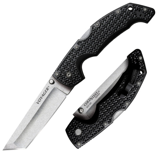 Cold Steel, Inc.™ Large Voyager Lockback 29AT Black Griv-Ex AUS10A Stainless Steel Pocket Knife