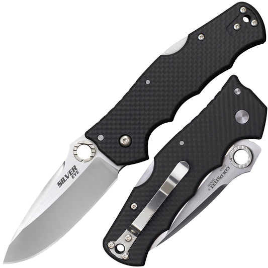 Cold Steel, Inc.™ Silver Eye Elite Lockback 62QCFB Black Carbon Fiber CPM S35VN Stainless Steel Pocket Knife