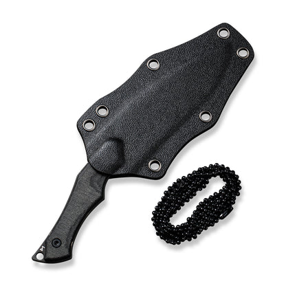 CIVIVI Knives™ Vaquita II Fixed Blade C047C-DS1 Black Linen Micarta Damascus Steel Knife