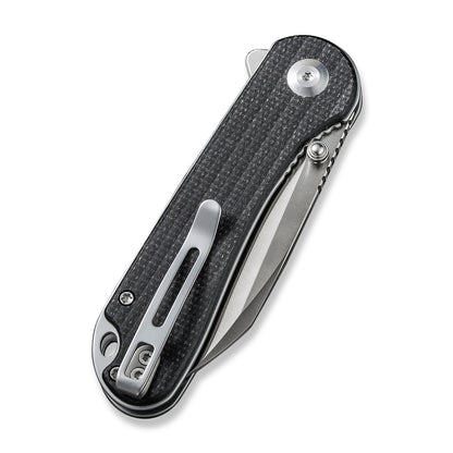 CIVIVI Knives™ Elementum Liner Lock C18062AF-3 Black Canvas Micarta Nitro-V Stainless Steel Pocket Knife