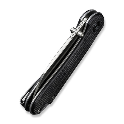 CIVIVI Knives™ Elementum Liner Lock C18062AF-3 Black Canvas Micarta Nitro-V Stainless Steel Pocket Knife