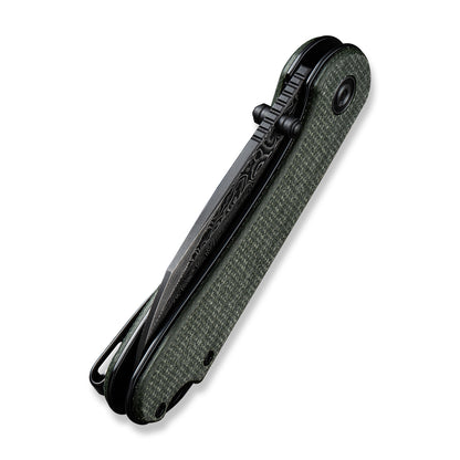 CIVIVI Knives™ Elementum Liner Lock C18062AF-DS1 Green Canvas Micarta Damascus Steel Pocket Knife