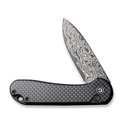 CIVIVI Knives™ Elementum II Button Lock C18062PB-DS1 Carbon Fiber and Black G10 Damascus Steel Pocket Knife