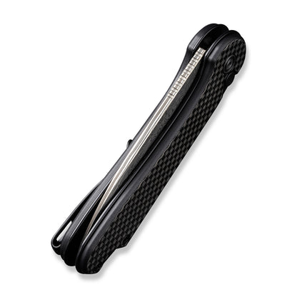 CIVIVI Knives™ Elementum II Button Lock C18062PB-DS1 Carbon Fiber and Black G10 Damascus Steel Pocket Knife