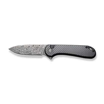 CIVIVI Knives™ Elementum II Button Lock C18062PB-DS1 Carbon Fiber and Black G10 Damascus Steel Pocket Knife