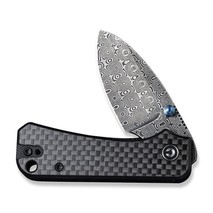 CIVIVI Knives™ Baby Banter Liner Lock C19068S-DS1 Black Twill Carbon Fiber & Black G10 Damascus Pocket Knife