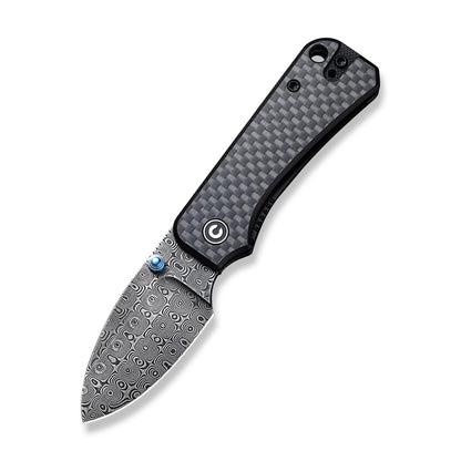 CIVIVI Knives™ Baby Banter Liner Lock C19068S-DS1 Black Twill Carbon Fiber & Black G10 Damascus Pocket Knife
