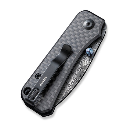 CIVIVI Knives™ Baby Banter Liner Lock C19068S-DS1 Black Twill Carbon Fiber & Black G10 Damascus Pocket Knife