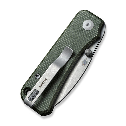 CIVIVI Knives™ Baby Banter Liner Lock C19068SB-1 Green Micarta Nitro-V Stainless Steel Pocket Knife