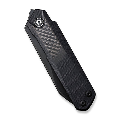 CIVIVI Knives™ Ki-v Plus Liner Lock C20005B-3 Twill Carbon Fiber On Black G10 Nitro-V Stainless Steel Pocket Knife