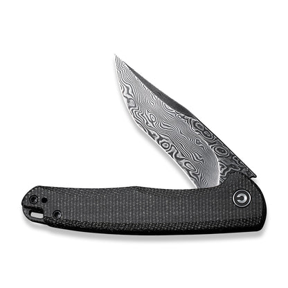 CIVIVI Knives™ Mini Sandbar Liner Lock C20011-DS1 Black Micarta Damascus Steel Pocket Knife