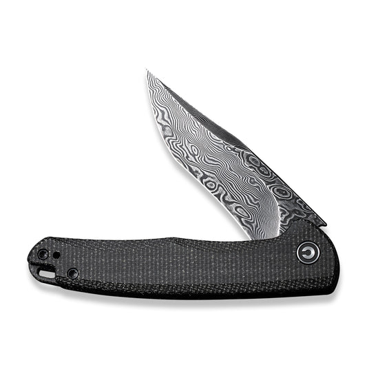 CIVIVI Knives™ Mini Sandbar Liner Lock C20011-DS1 Black Micarta Damascus Steel Pocket Knife