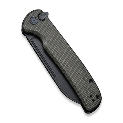 CIVIVI Knives™ Chevalier Button Lock C20022-2 Dark Green Micarta 14C28N Stainless Steel Pocket Knife