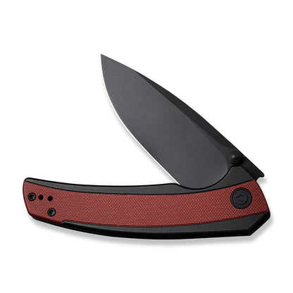 CIVIVI Knives™ Teraxe Frame Lock C20036-1 Burgundy G10 and Black Stainless Steel Nitro-V Stainless Steel Pocket Knife
