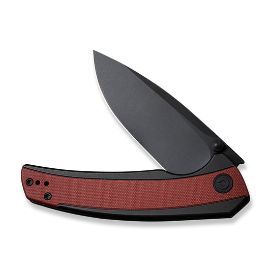 CIVIVI Knives™ Teraxe Frame Lock C20036-1 Burgundy G10 and Black Stainless Steel Nitro-V Stainless Steel Pocket Knife