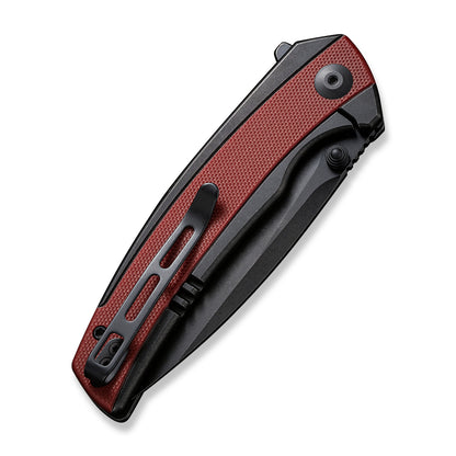 CIVIVI Knives™ Teraxe Frame Lock C20036-1 Burgundy G10 and Black Stainless Steel Nitro-V Stainless Steel Pocket Knife