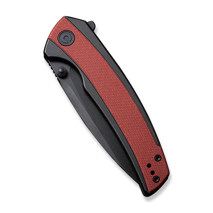 CIVIVI Knives™ Teraxe Frame Lock C20036-1 Burgundy G10 and Black Stainless Steel Nitro-V Stainless Steel Pocket Knife