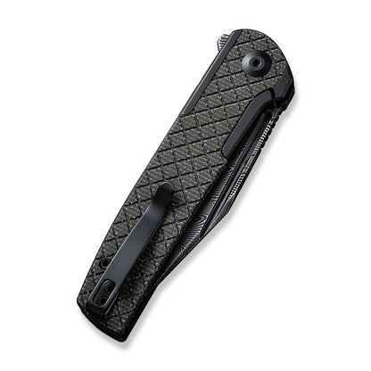CIVIVI Knives™ Cachet Frame Lock C20041B-DS1 Black Stainless Steel and Dark Green Canvas Micarta Damascus Pocket Knife