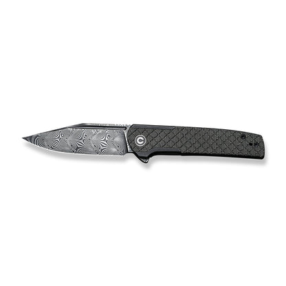 CIVIVI Knives™ Cachet Frame Lock C20041B-DS1 Black Stainless Steel and Dark Green Canvas Micarta Damascus Pocket Knife