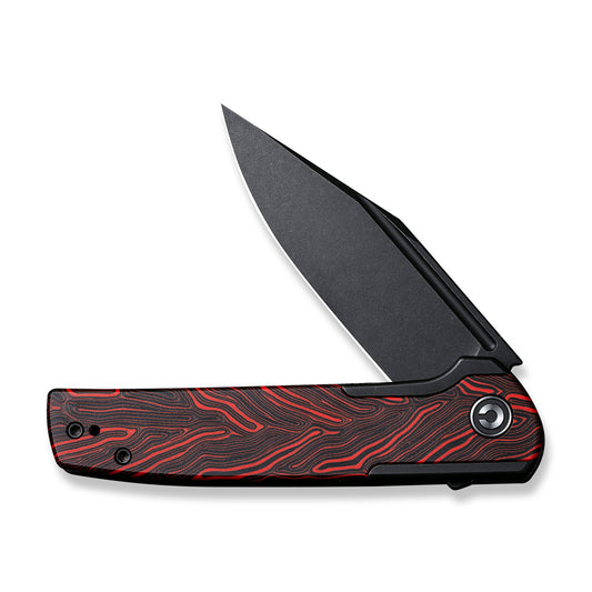 CIVIVI Knives™ Cachet Frame Lock C20041C-1 Stainless Steel With Red Ripple G10 Inlay 14C28N Stainless Steel Pocket Knife