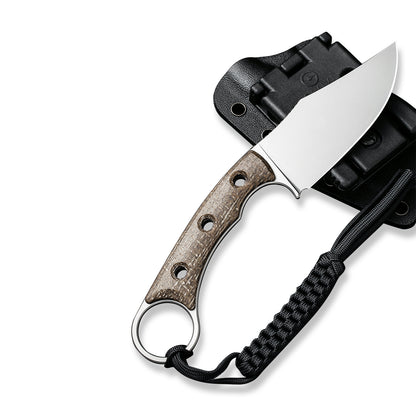 CIVIVI Knives™ Midwatch Fixed Blade C20059B-2 Brown Burlap Micarta N690 Stainless Steel Knife