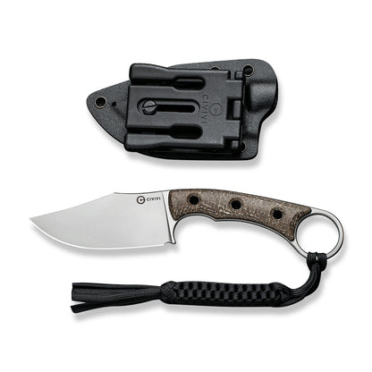 CIVIVI Knives™ Midwatch Fixed Blade C20059B-2 Brown Burlap Micarta N690 Stainless Steel Knife