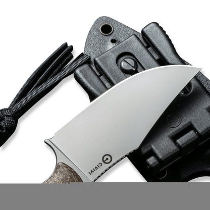 CIVIVI Knives™ Midwatch Fixed Blade C20059B-2 Brown Burlap Micarta N690 Stainless Steel Knife