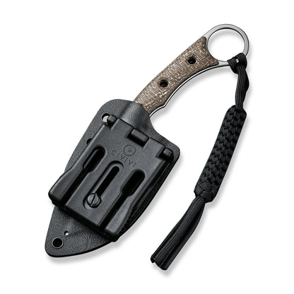 CIVIVI Knives™ Midwatch Fixed Blade C20059B-2 Brown Burlap Micarta N690 Stainless Steel Knife