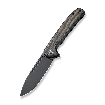 CIVIVI Knives™ Voltaic Frame Lock C20060-3 Dark Green Micarta and Black Stainless Steel 14C28N Stainless Steel Pocket Knife