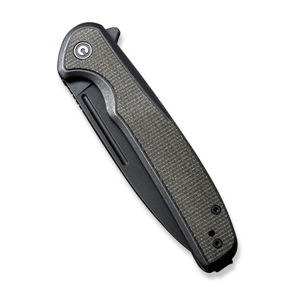 CIVIVI Knives™ Voltaic Frame Lock C20060-3 Dark Green Micarta and Black Stainless Steel 14C28N Stainless Steel Pocket Knife