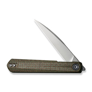 CIVIVI Knives™ Clavi Liner Lock C21019-3 Green Burlap Micarta Nitro-V Stainless Steel Pocket Knife