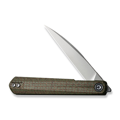 CIVIVI Knives™ Clavi Liner Lock C21019-3 Green Burlap Micarta Nitro-V Stainless Steel Pocket Knife