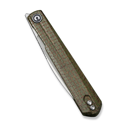 CIVIVI Knives™ Clavi Liner Lock C21019-3 Green Burlap Micarta Nitro-V Stainless Steel Pocket Knife
