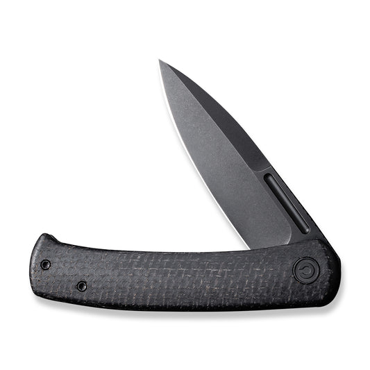 CIVIVI Knives™ Caetus Liner Lock C21025C-2 Black Burlap Micarta 14C28N Stainless Steel Pocket Knife