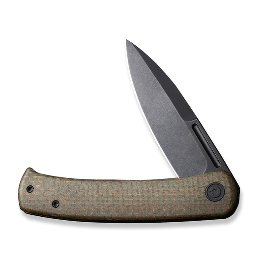 CIVIVI Knives™ Caetus Liner Lock C21025C-3 Green Burlap Micarta 14C28N Stainless Steel Pocket Knife