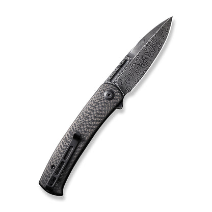 CIVIVI Knives™ Caetus Liner Lock C21025C-DS1 Black Twill Carbon Fiber Damascus Steel Pocket Knife