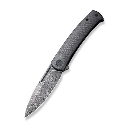 CIVIVI Knives™ Caetus Liner Lock C21025C-DS1 Black Twill Carbon Fiber Damascus Steel Pocket Knife
